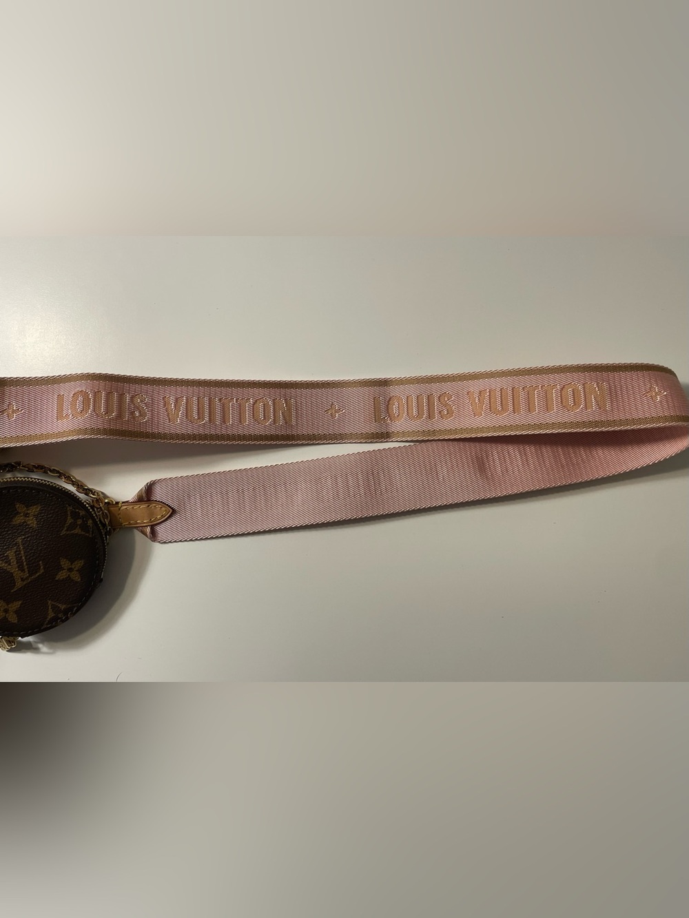 Louis Vuitton Brown Monogram Crossbody Bag with Pink Strap - Picture 8 of 17